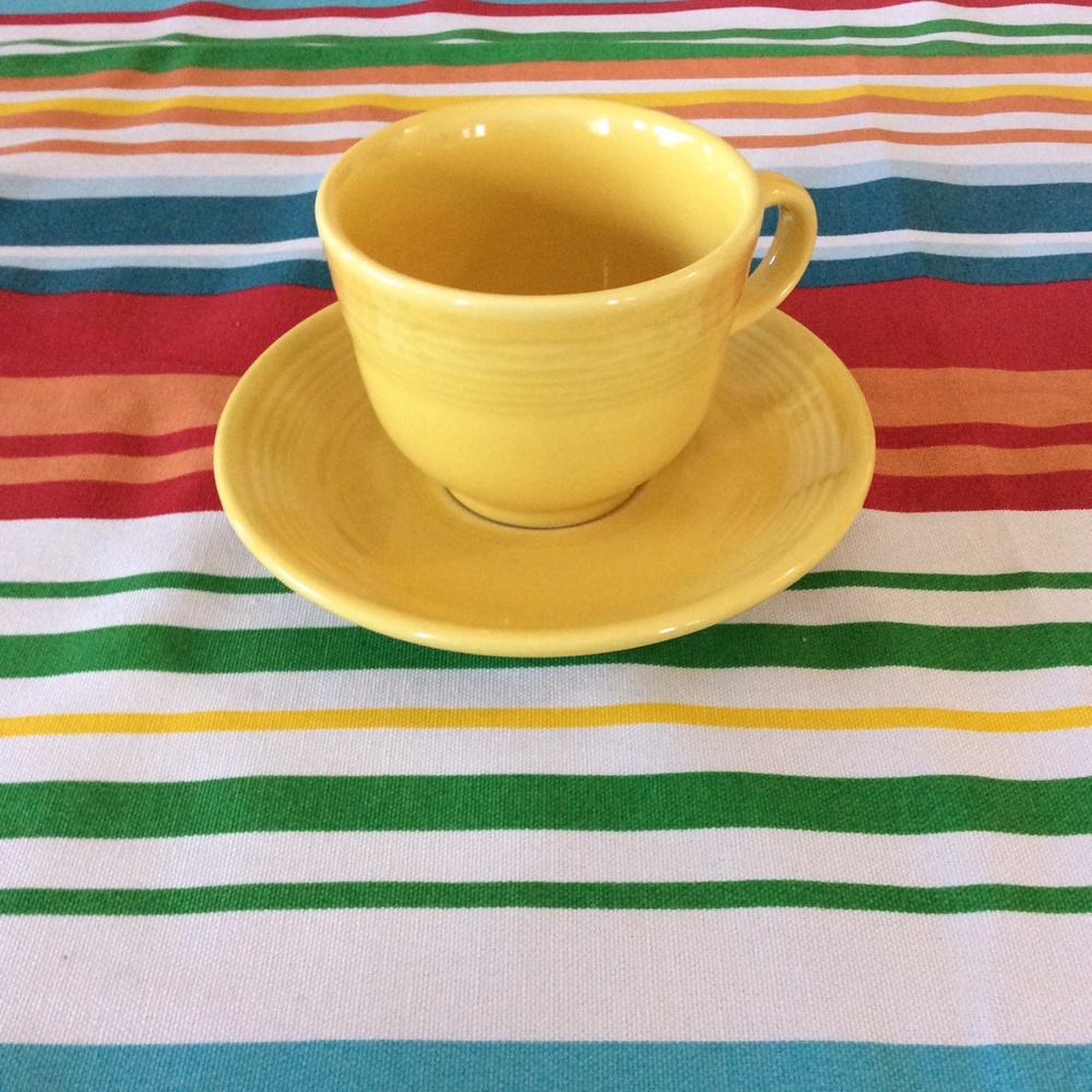 Fiesta ware Bright Yellow cup & saucer excellent